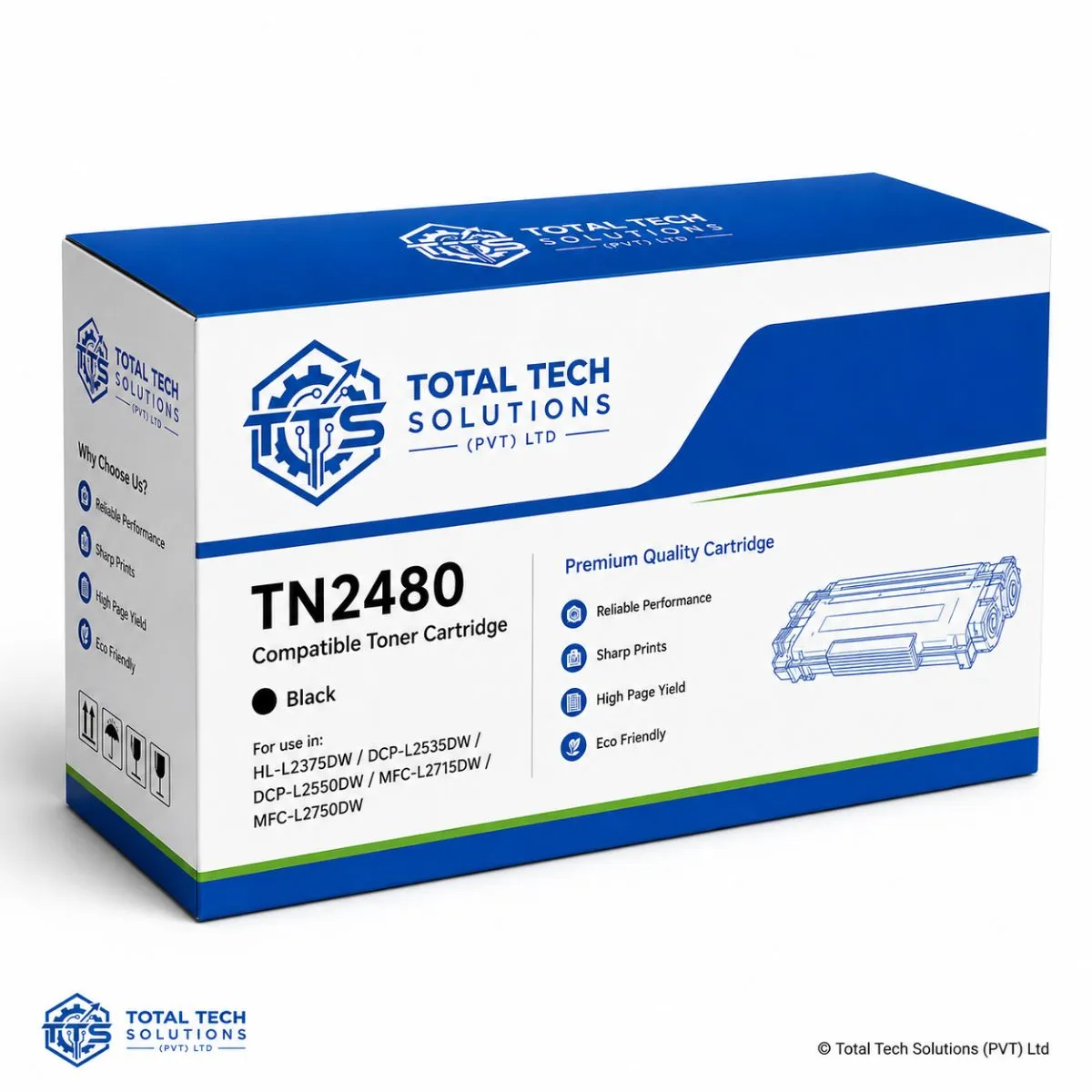 Brother Compatible Brother TN2480 Black Compatible Toner Cartridge, image 2