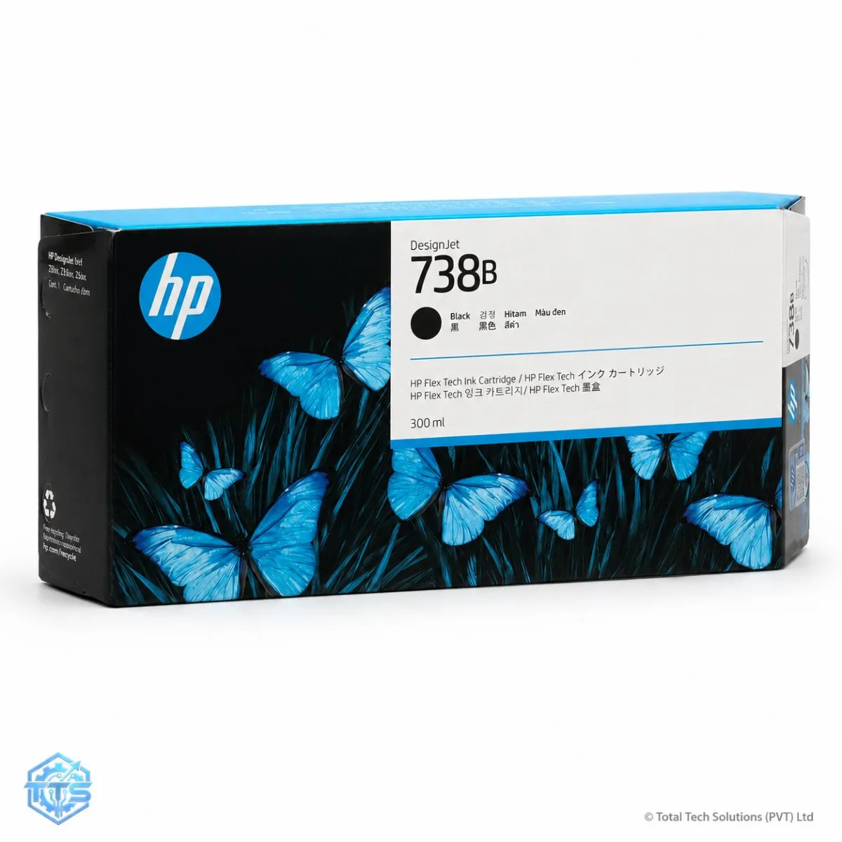 HP 738B 300-ml Black Original DesignJet Ink Cartridge