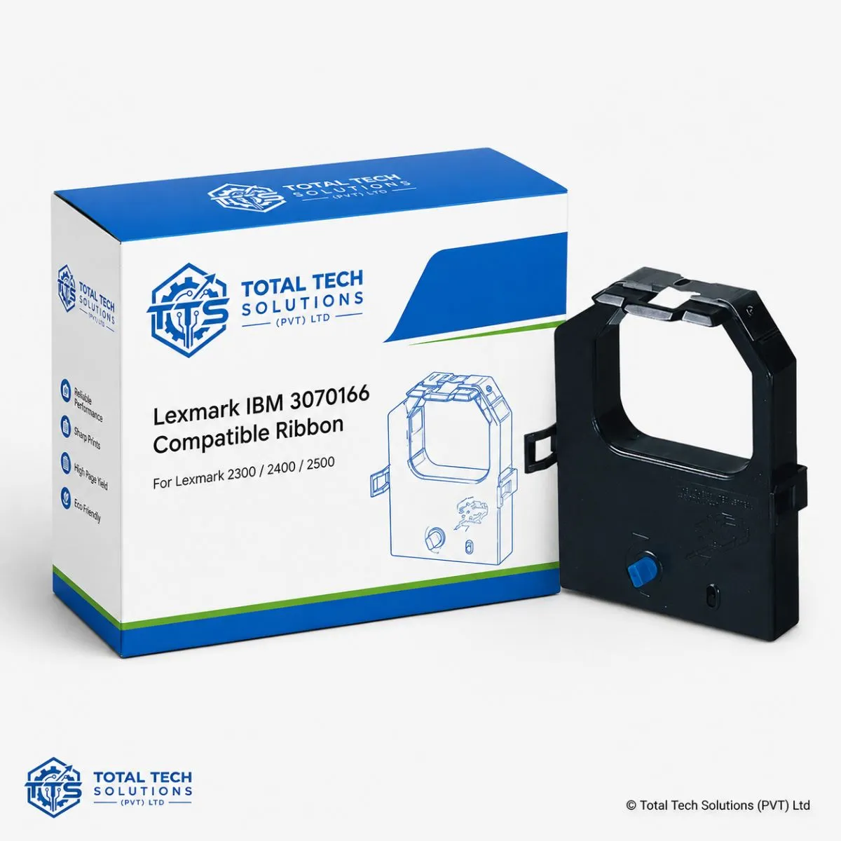 Total Tech Solutions Lexmark IBM 3070166 Compatible Black Ribbon for Lexmark 2300 / 2400 / 2500 Series