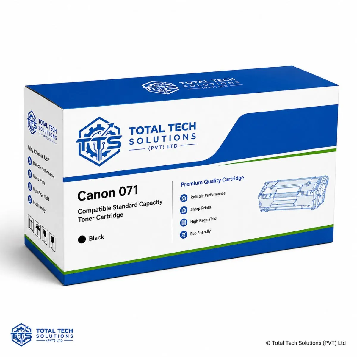 Total Tech Solutions Canon 071 Black Compatible Standard Capacity Toner Cartridge, image 3