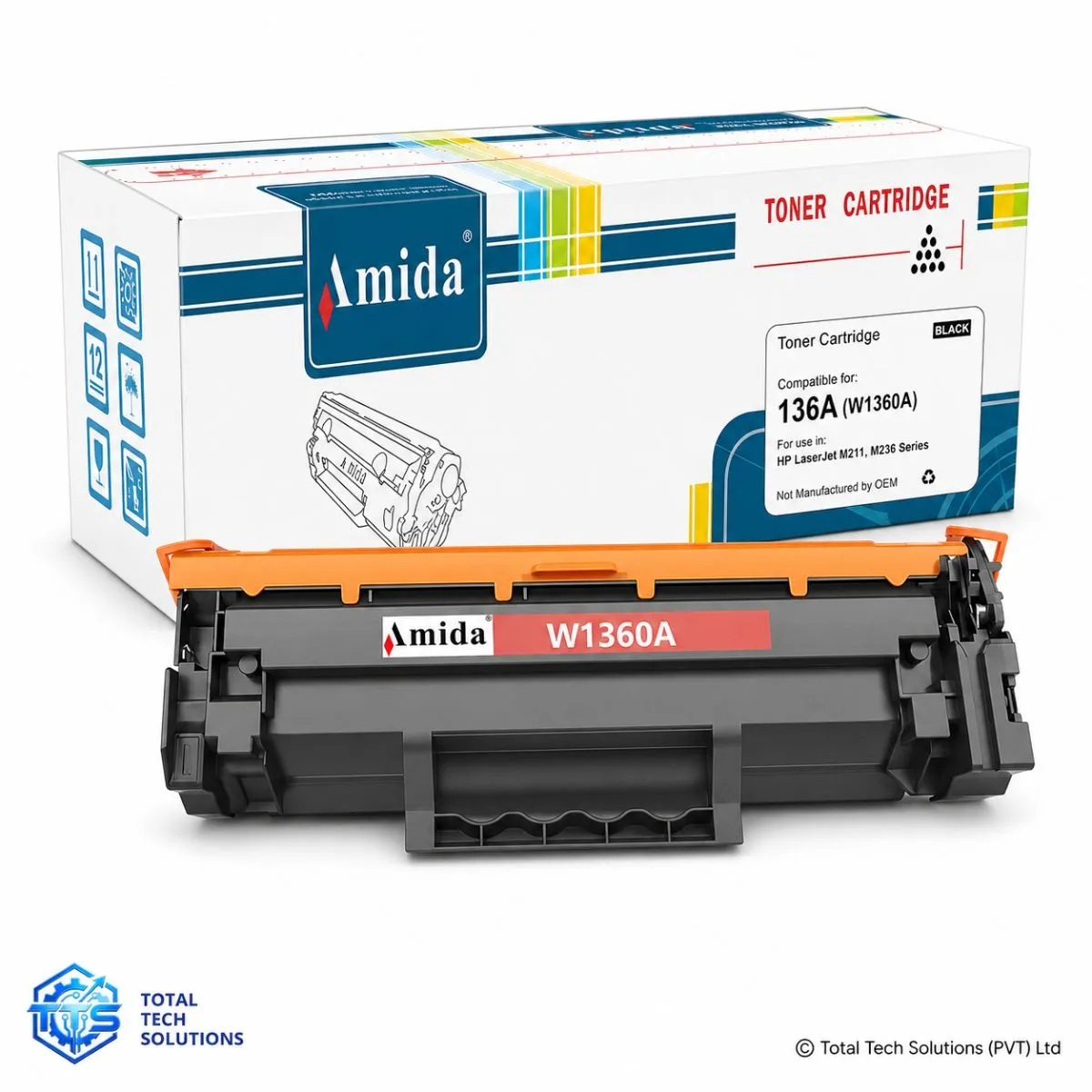 Amida 136A Compatible Black Toner Cartridge for HP M211 and M236