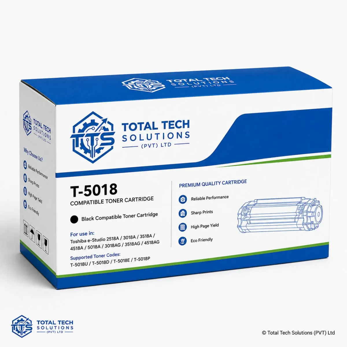 Total Tech Solutions Toshiba T-5018 Compatible Black Toner Cartridge for e-STUDIO 2518A / 3018A / 3518A / 4518A / 5018A Series, image 4