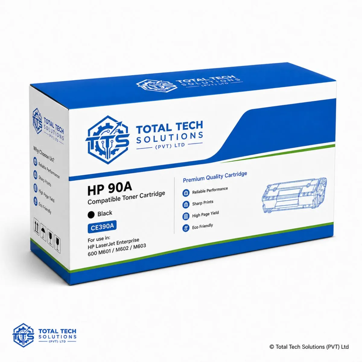 Total Tech Solutions HP 90A / CE390A Compatible Black Toner Cartridge, image 3