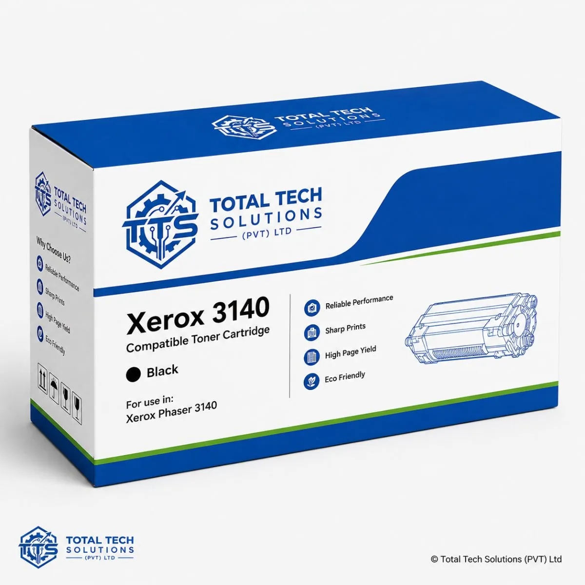 Total Tech Solutions Xerox Phaser 3140 Compatible High-Yield Black Toner Cartridge - 108R00909