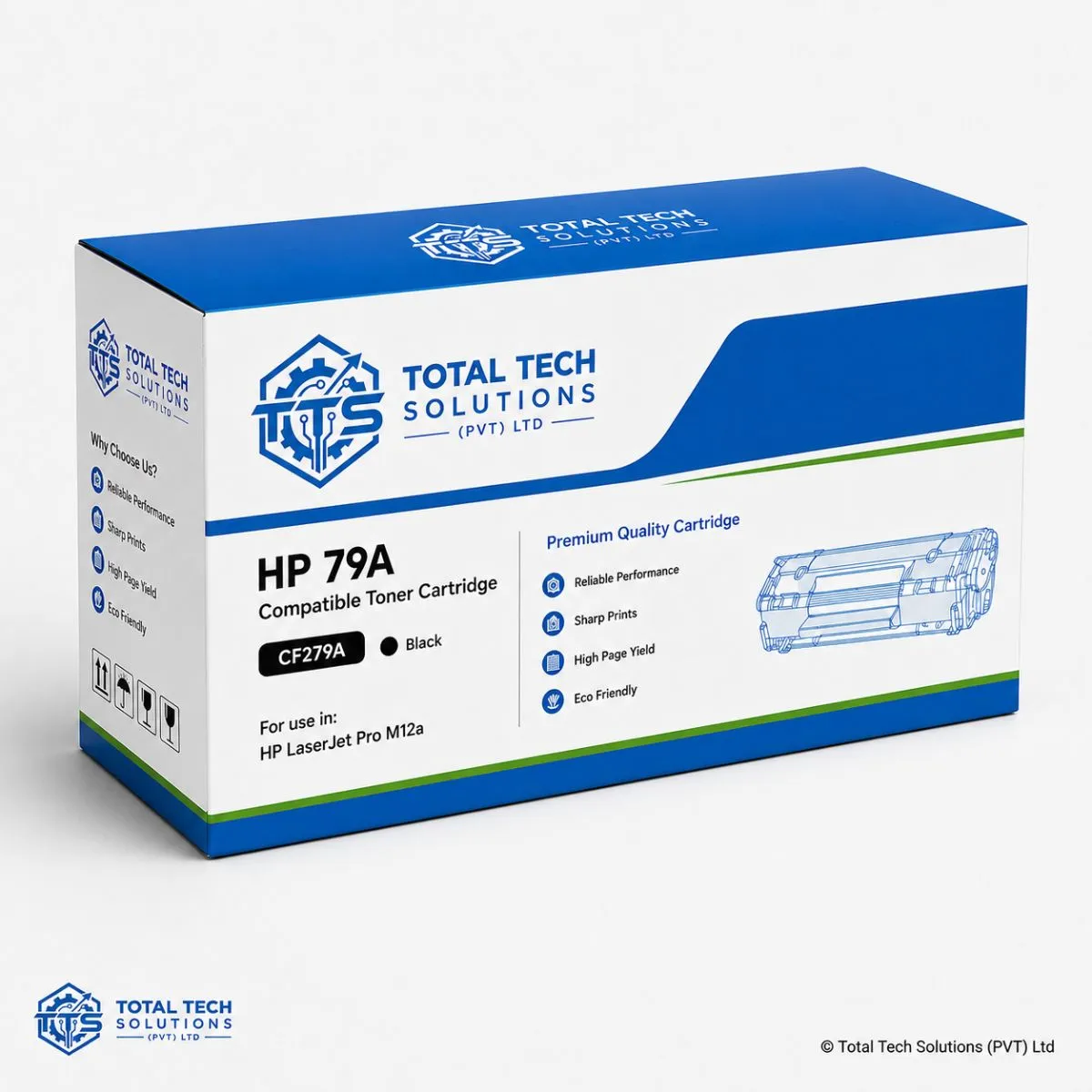 Total Tech Solutions HP 79A Compatible Black Toner Cartridge for LaserJet Pro M12a - CF279A, image 3