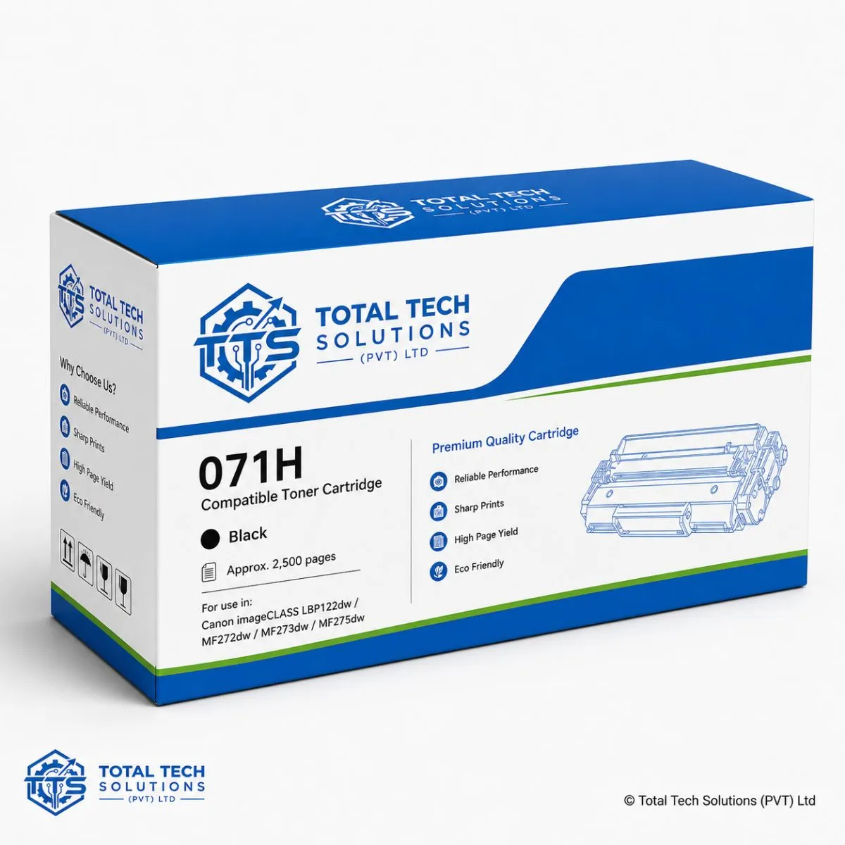 Canon Compatible 071H Black Compatible Toner Cartridge, image 4