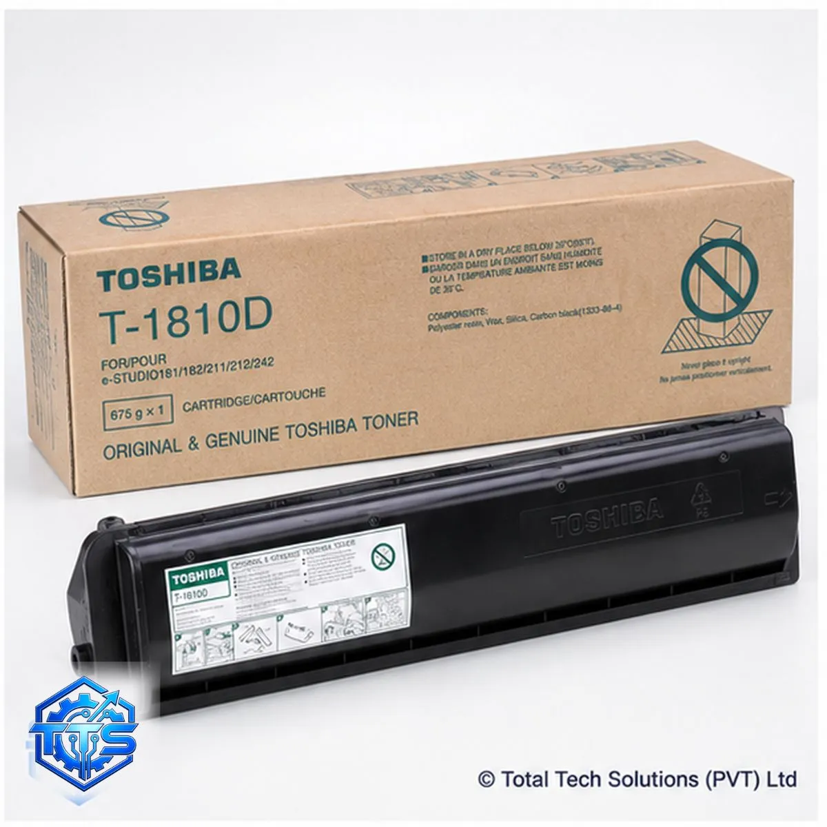 Toshiba T-1810D Original Black Toner Cartridge for e-Studio 181/182/211/212/242, image 2