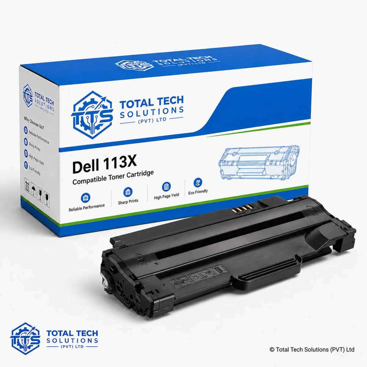 Total Tech Solutions Dell 113X Black High-Yield Compatible Toner Cartridge