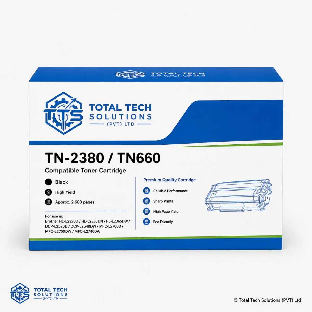 Brother Compatible Brother TN-2380 Compatible Toner Cartridge TN660 Black