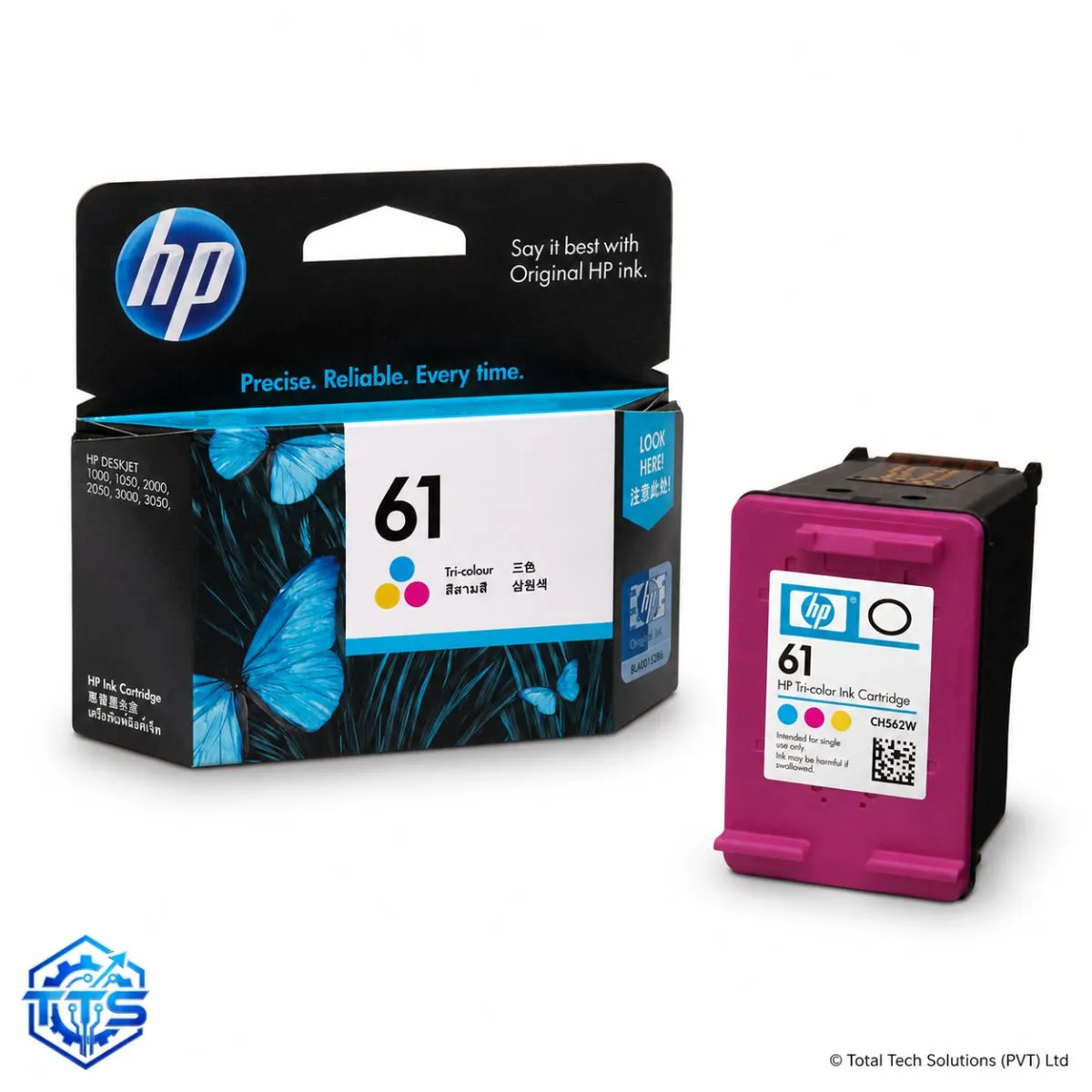 HP 61 Tri-color Original Ink Cartridge for HP 1000/1010/1050/2050/3050, image 2