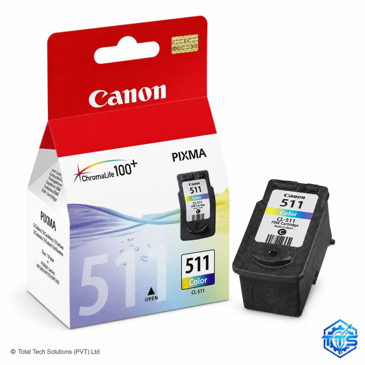 Canon CL-511 Tri-Color Original FINE Ink Cartridge, image 2