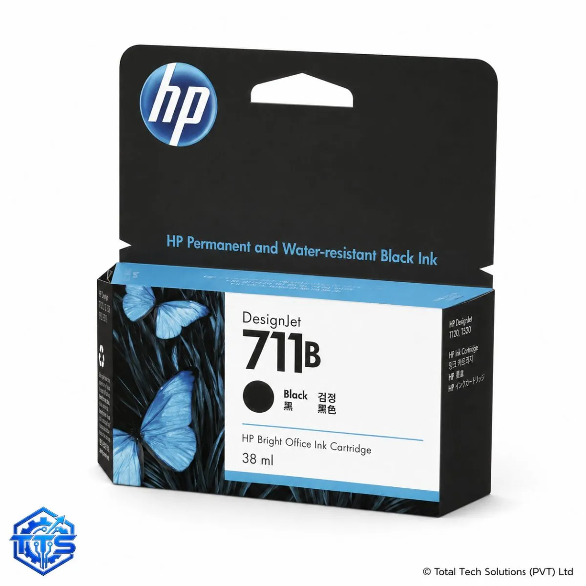 HP 711B 38-ml Black Original DesignJet Ink Cartridge for T120 / T520, image 3