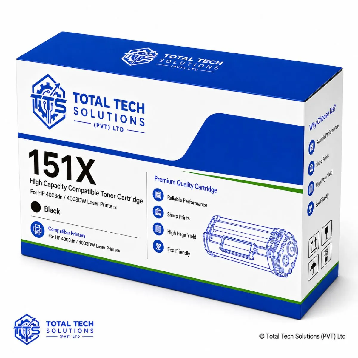 151X High Capacity Compatible Toner Cartridge for HP 4003dn, 4003DW Laser Printers