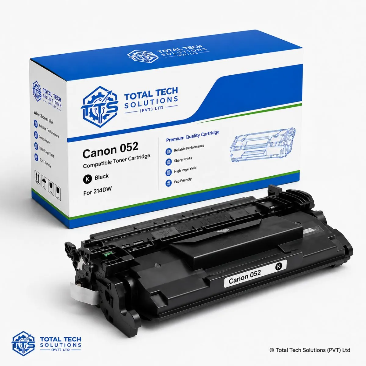 Total Tech Solutions Canon 052 Black Compatible Toner Cartridge for LBP214dw, image 2