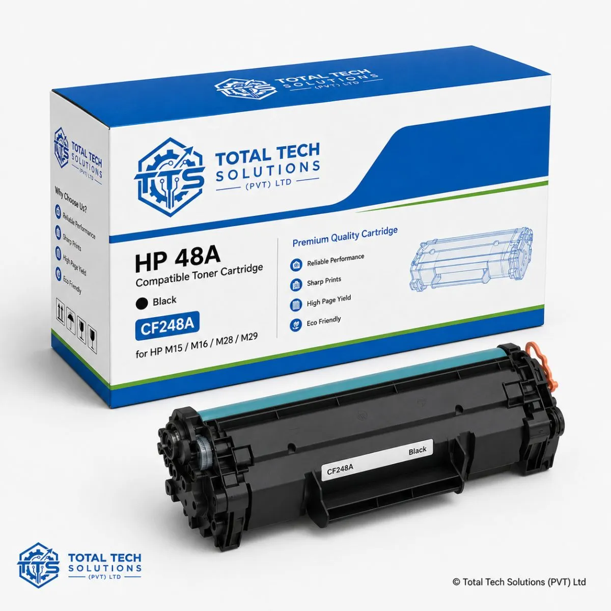 Total Tech Solutions HP 48A Compatible Black Toner Cartridge for HP M15 / M16 / M28 / M29 - CF248A, image 3