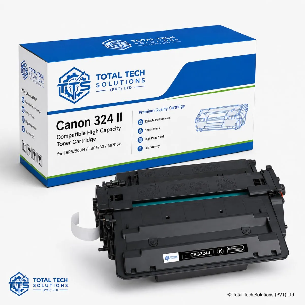 Total Tech Solutions Canon 324 II Black Compatible High-Capacity Toner Cartridge for LBP6750DN / LBP6780x / MF515x, image 2