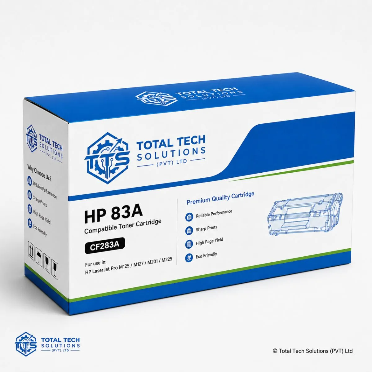 Total Tech Solutions HP 83A Compatible Black Toner Cartridge - CF283A, image 3