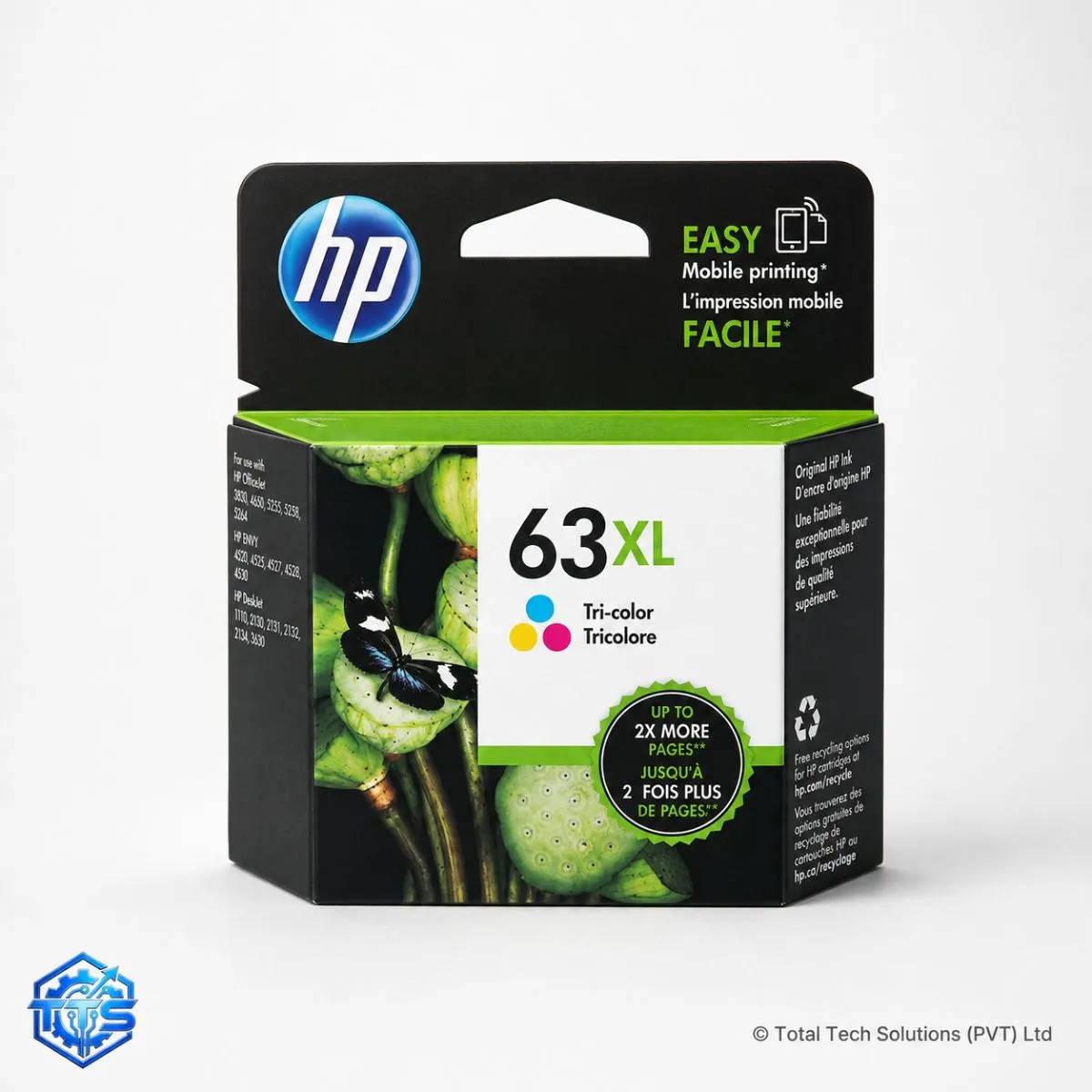 HP 63XL High Yield Tri-color Original Ink Cartridge, image 3