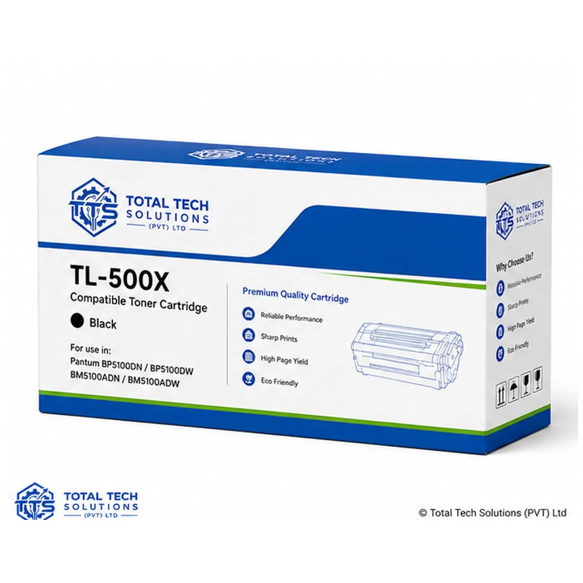 Total Tech Solutions Pantum TL-500X Compatible Black Toner Cartridge, image 2