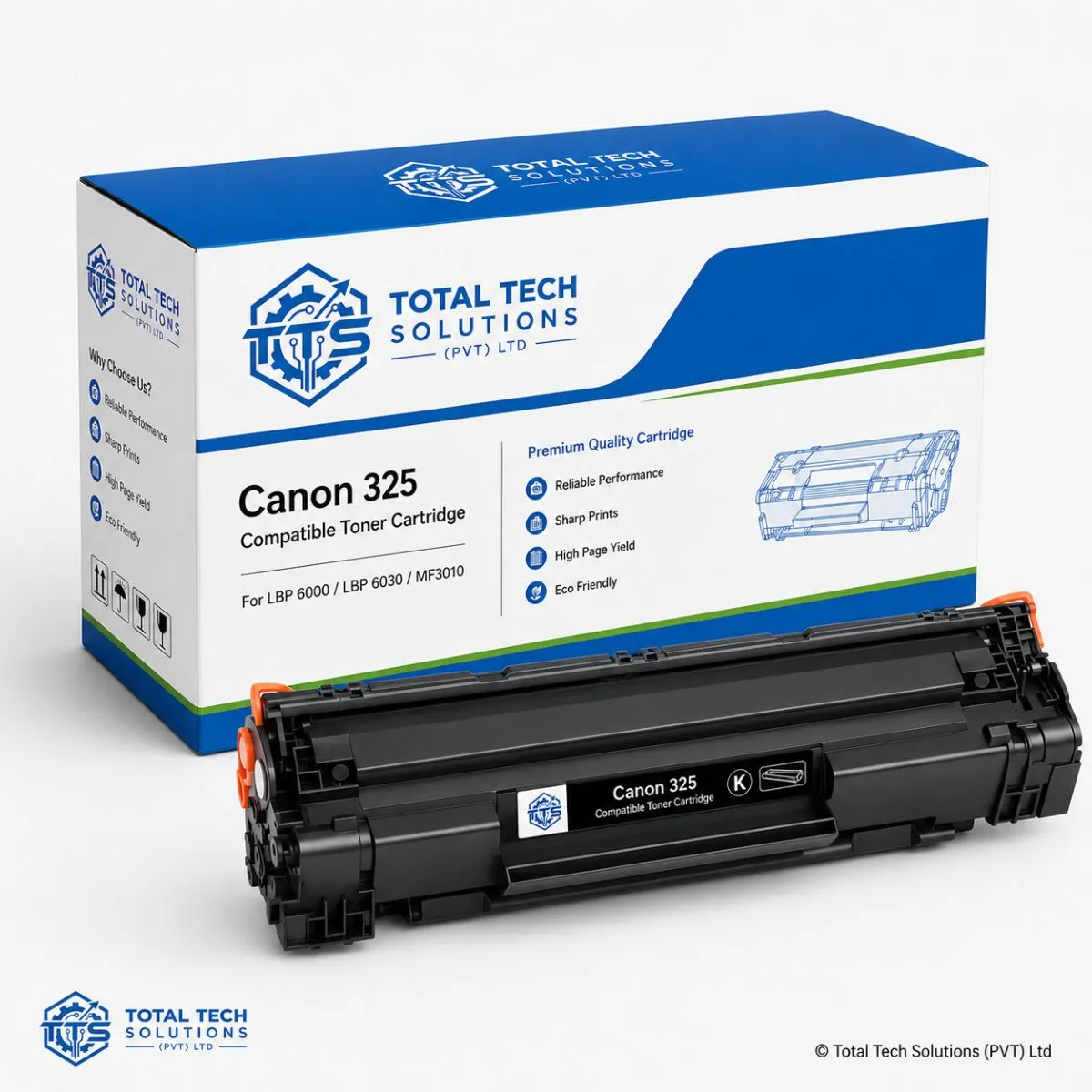 Total Tech Solutions Canon 325 Black Compatible Toner Cartridge for LBP6000/LBP6030