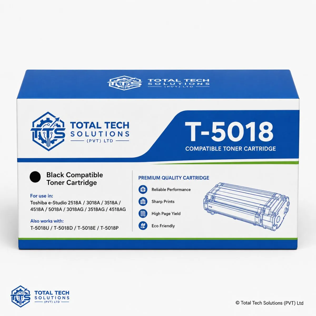 Total Tech Solutions Toshiba T-5018 Compatible Black Toner Cartridge for e-STUDIO 2518A / 3018A / 3518A / 4518A / 5018A Series, image 2