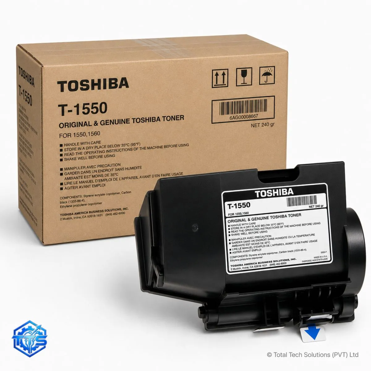 Toshiba T1550 Original Black Copier Toner Cartridge, image 4
