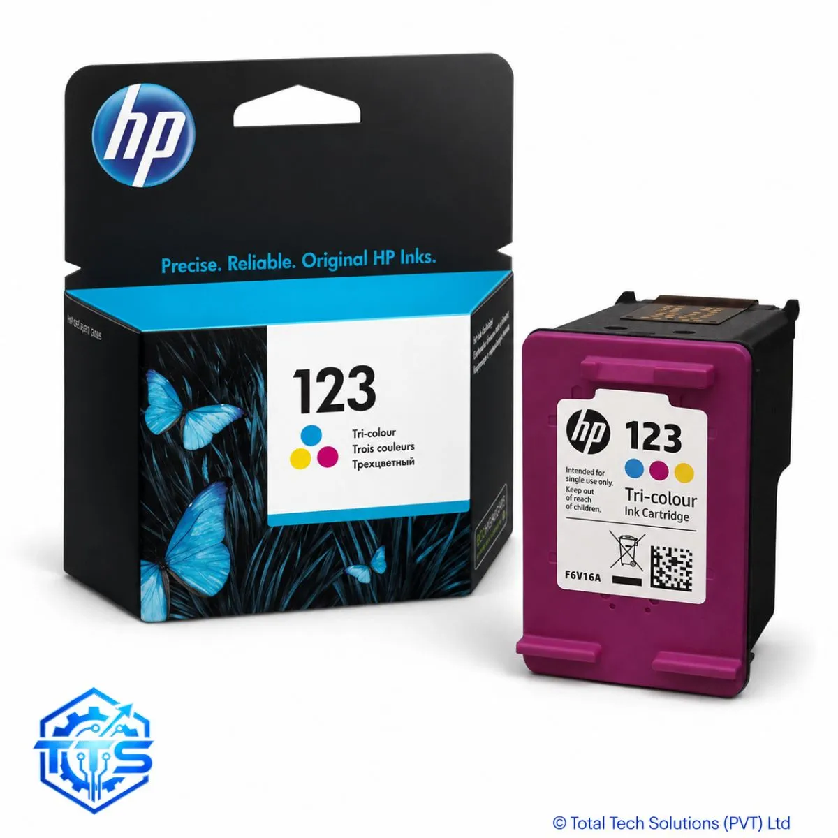 HP 123 Tri-color Original Ink Cartridge, image 3