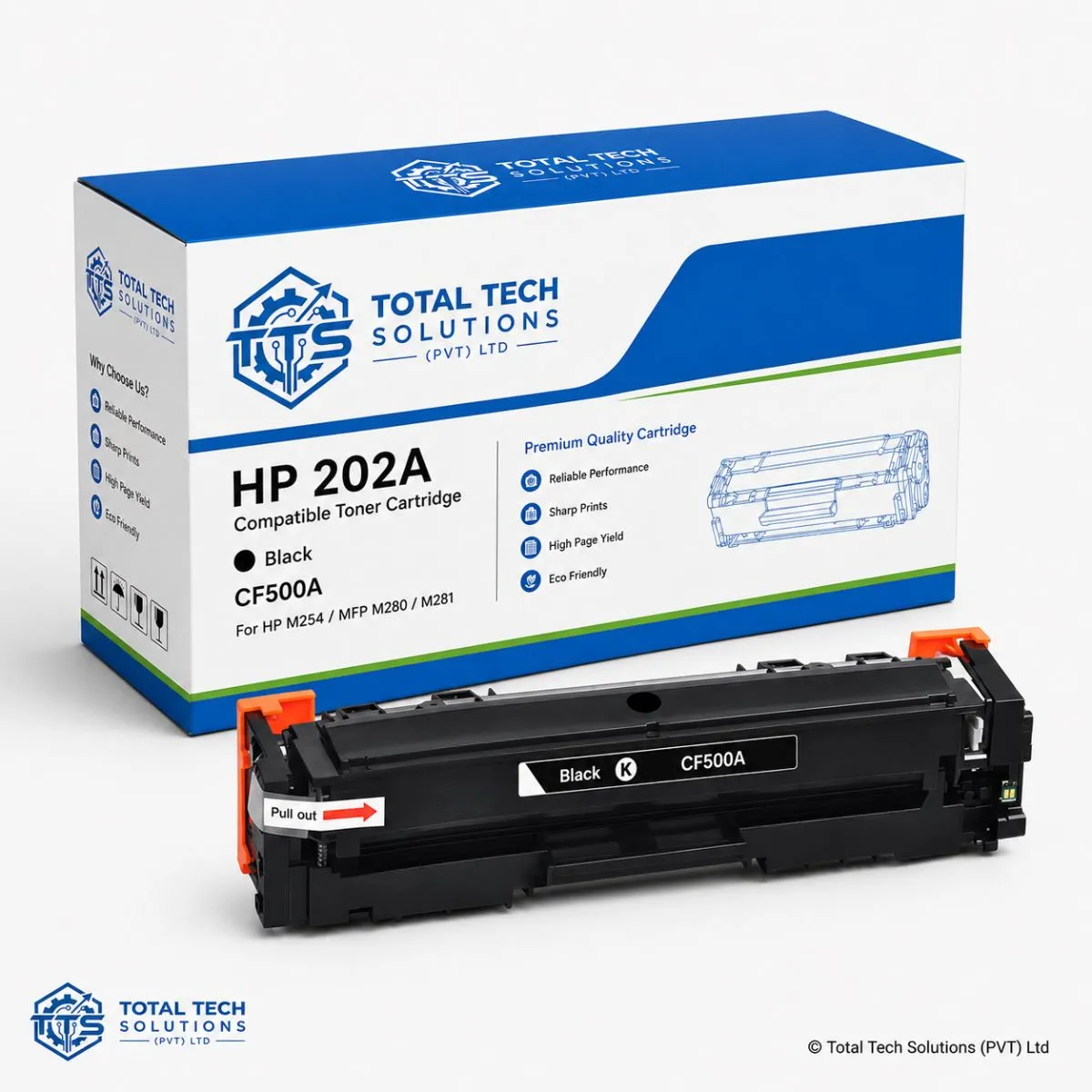 Total Tech Solutions HP 202A Compatible Toner Cartridge for M254 / MFP M280 / M281