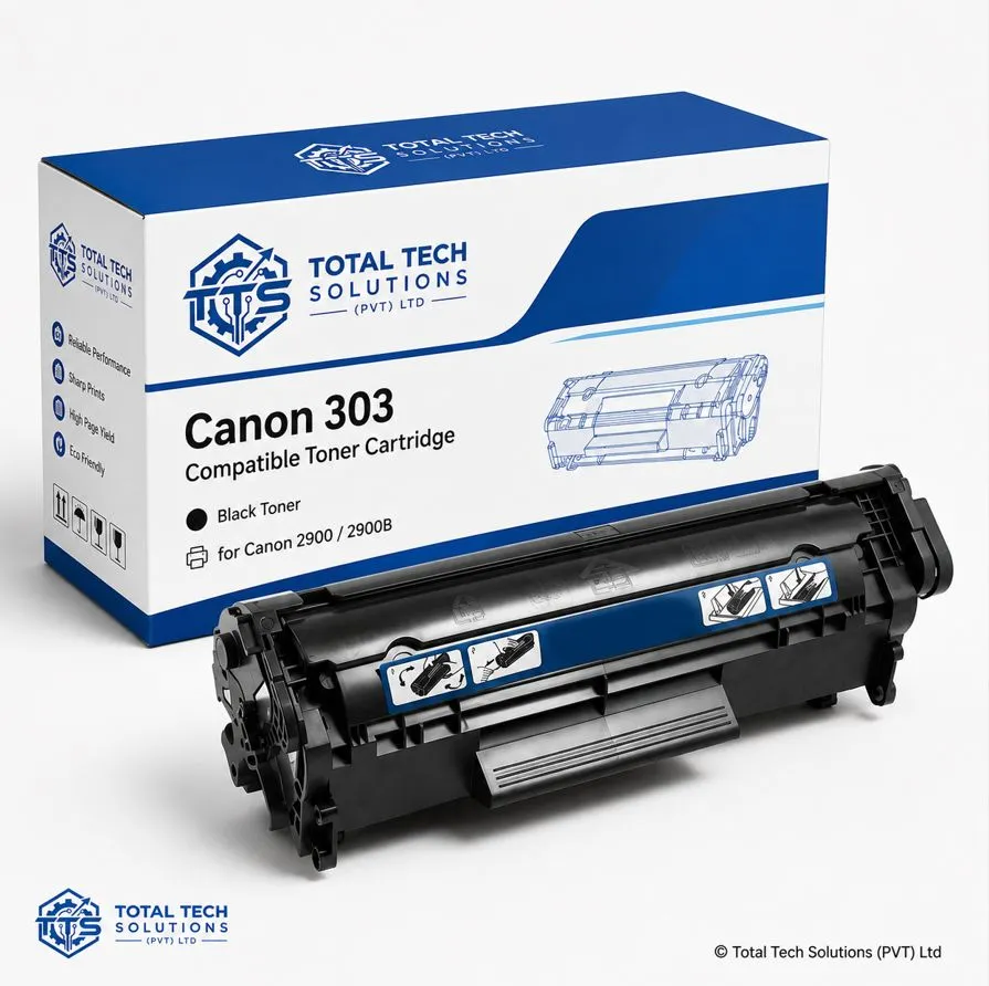 Total Tech Solutions Canon 303 Black Compatible Toner Cartridge for LBP2900 / LBP2900B, image 3