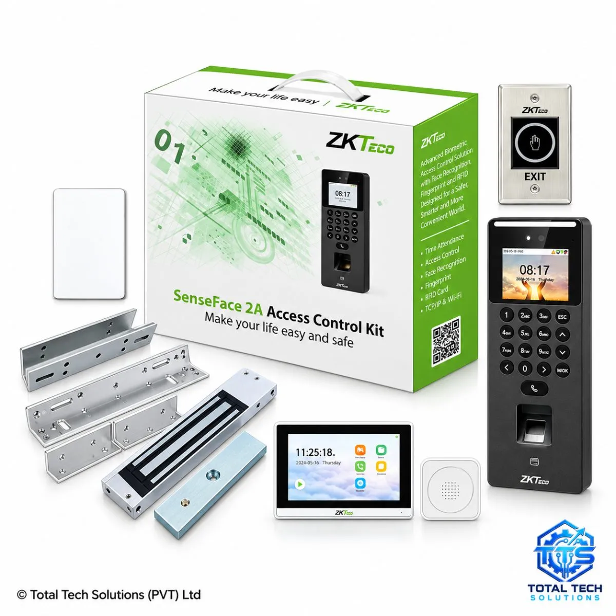 ZKTeco SenseFace 2A Face / Fingerprint / Card Time Attendance & Access Control Terminal