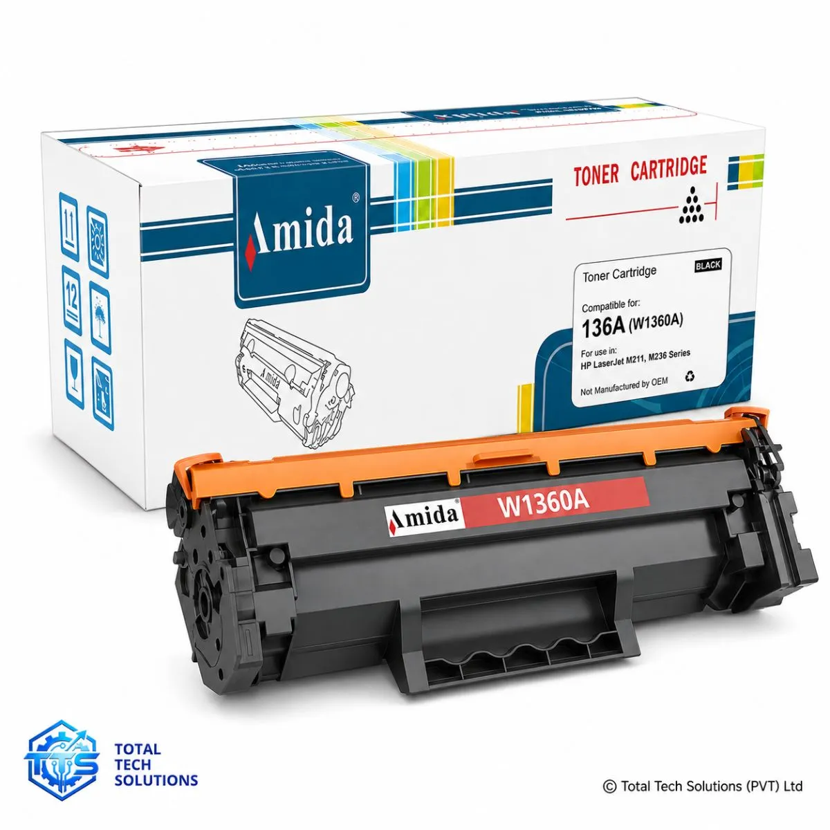 Amida 136A Compatible Black Toner Cartridge for HP M211 and M236, image 2