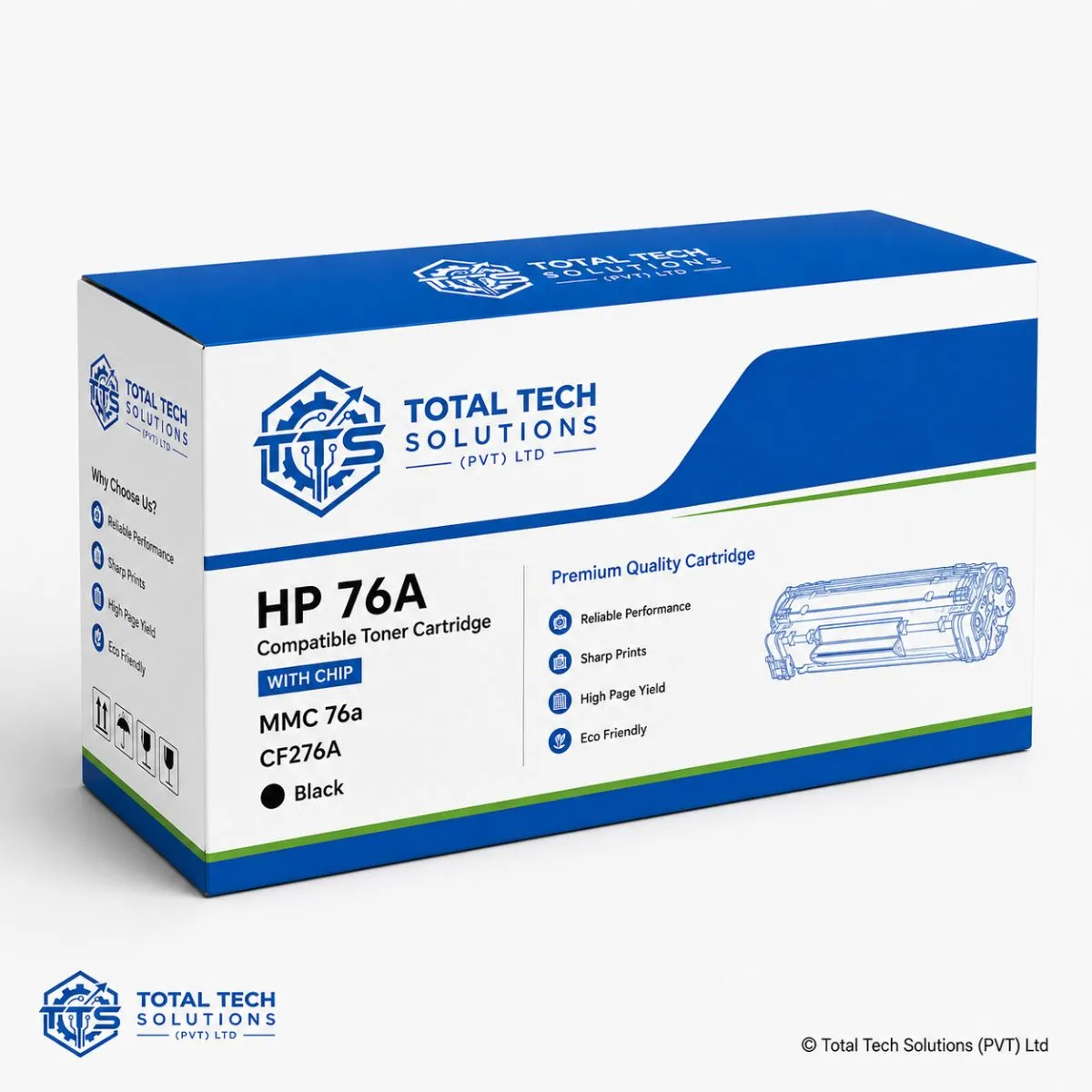 Total Tech Solutions HP 76A Compatible Black Toner Cartridge with Chip - MMC 76A, image 3