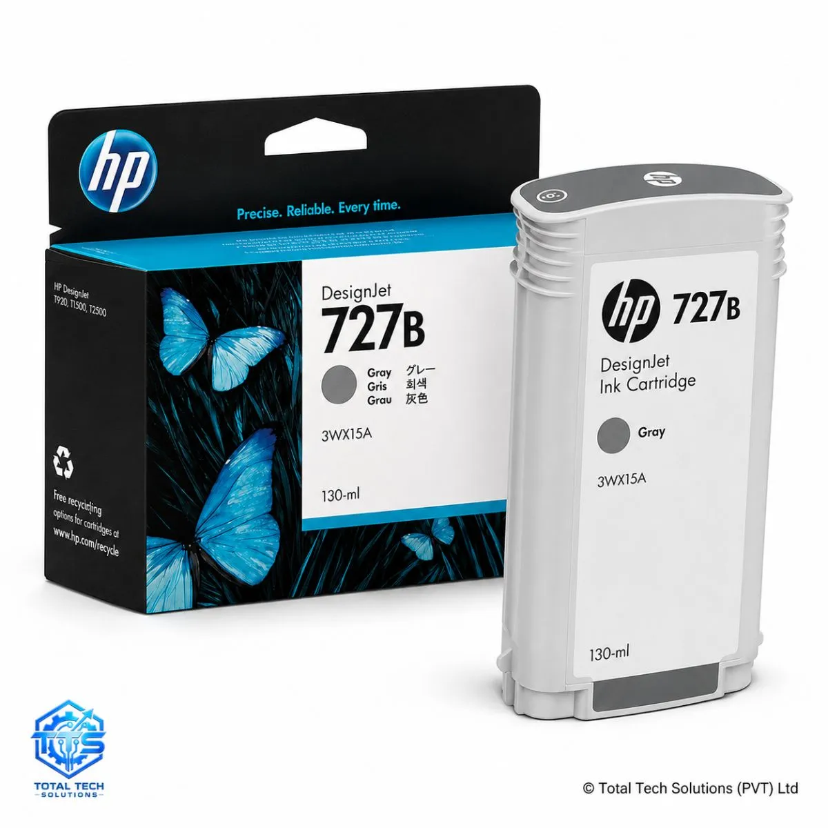 HP 727B 130-ml Gray Original DesignJet Ink Cartridge, image 2