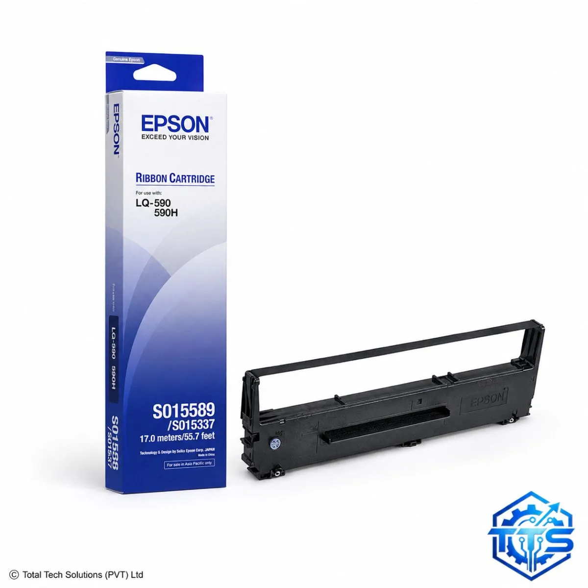 Epson LQ-590 Black Original Printer Ribbon Cartridge - S015589, image 2