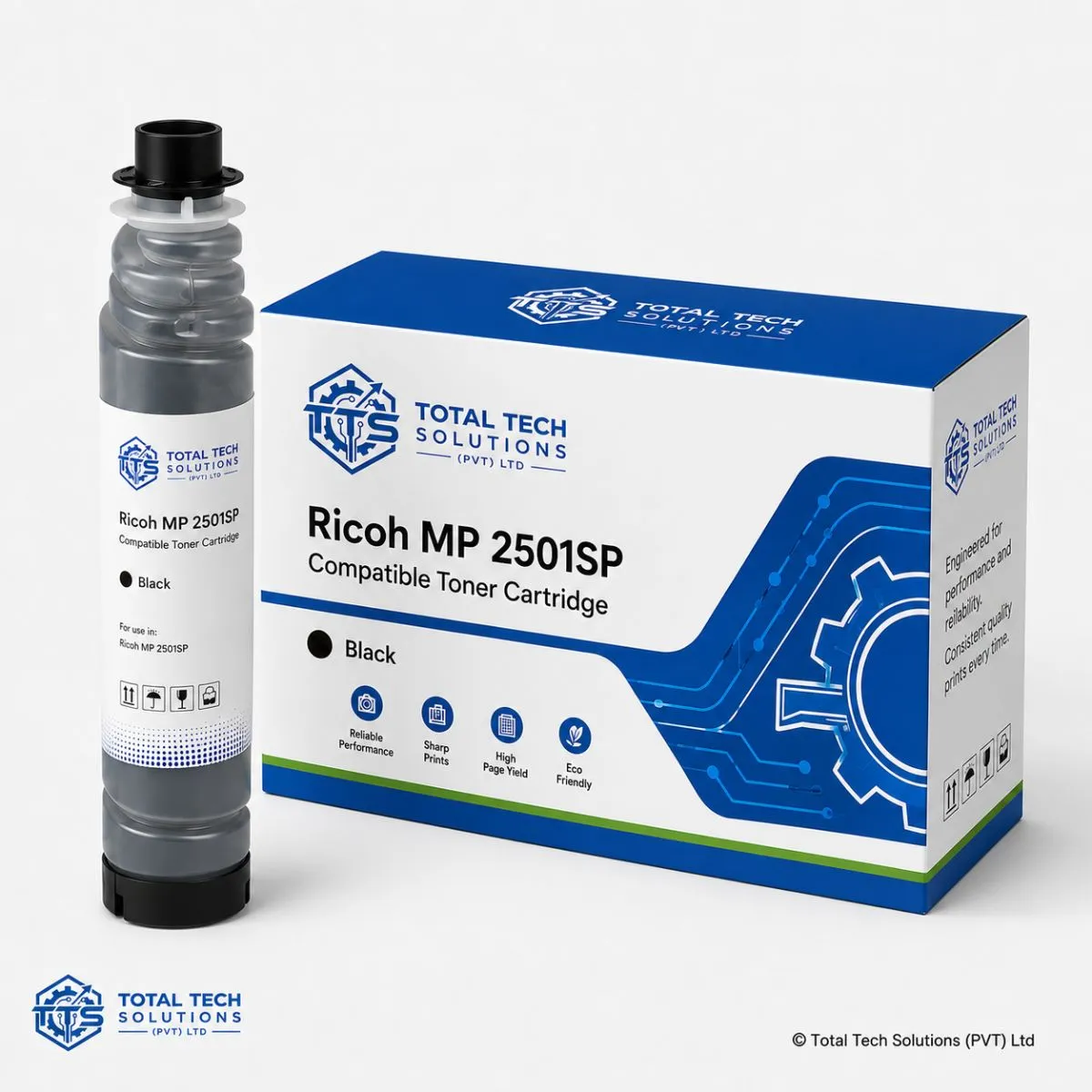 Total Tech Solutions Ricoh MP 2501SP Compatible Black Toner Cartridge, image 2