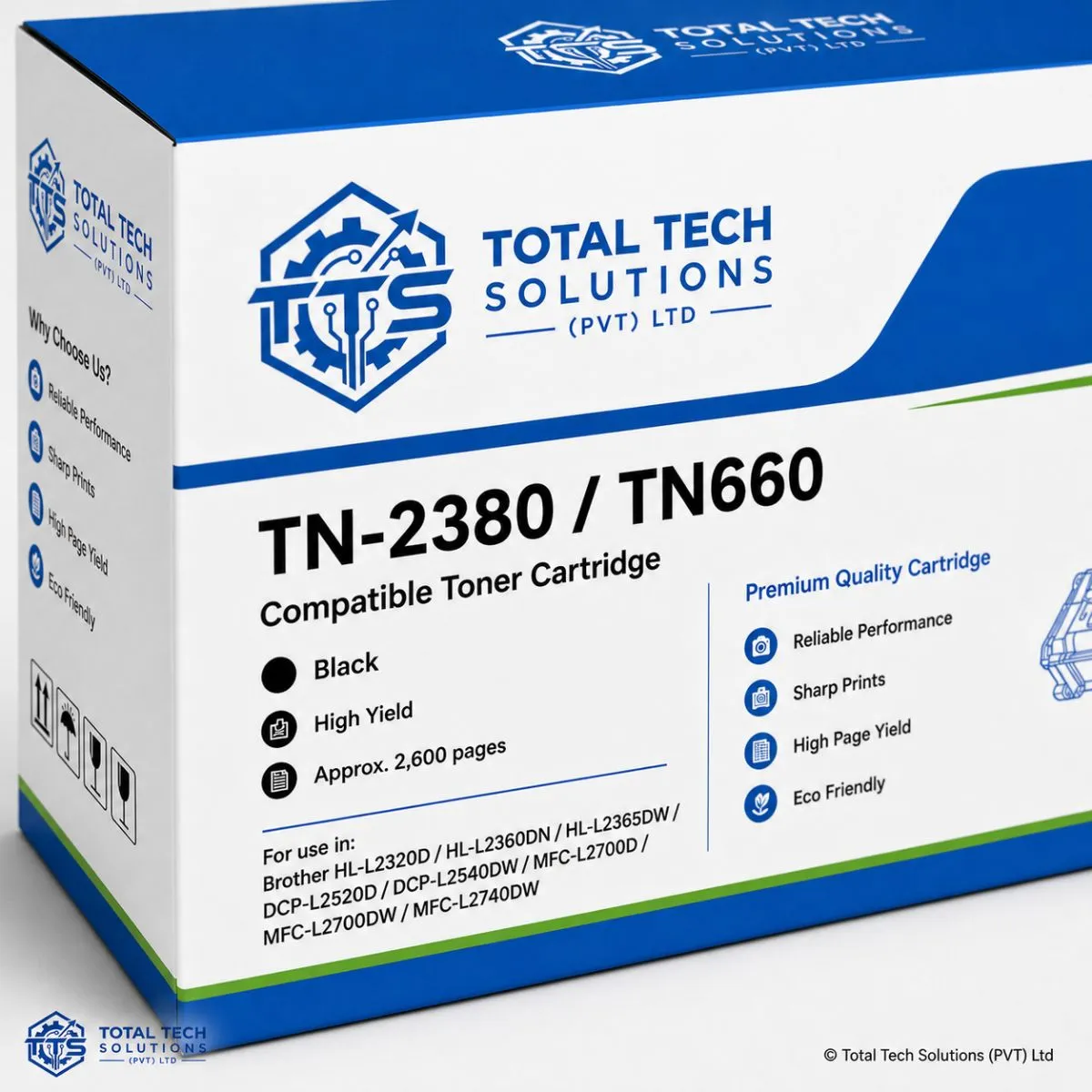 Brother Compatible Brother TN-2380 Compatible Toner Cartridge TN660 Black, image 4