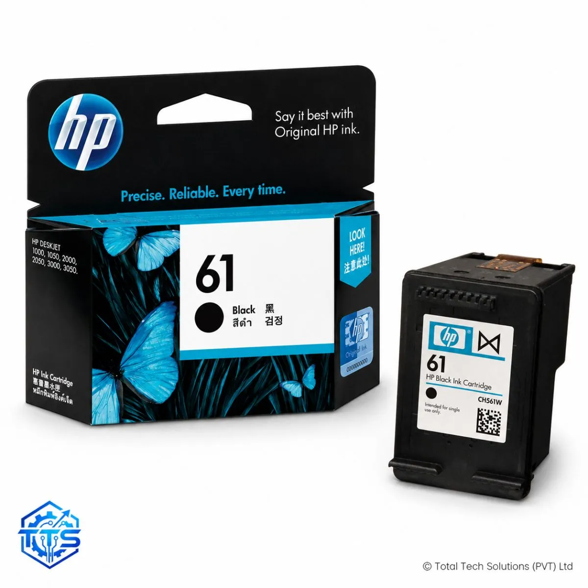 HP 61 Black Original Ink Cartridge for HP 1000/1010/1050/2050, image 2