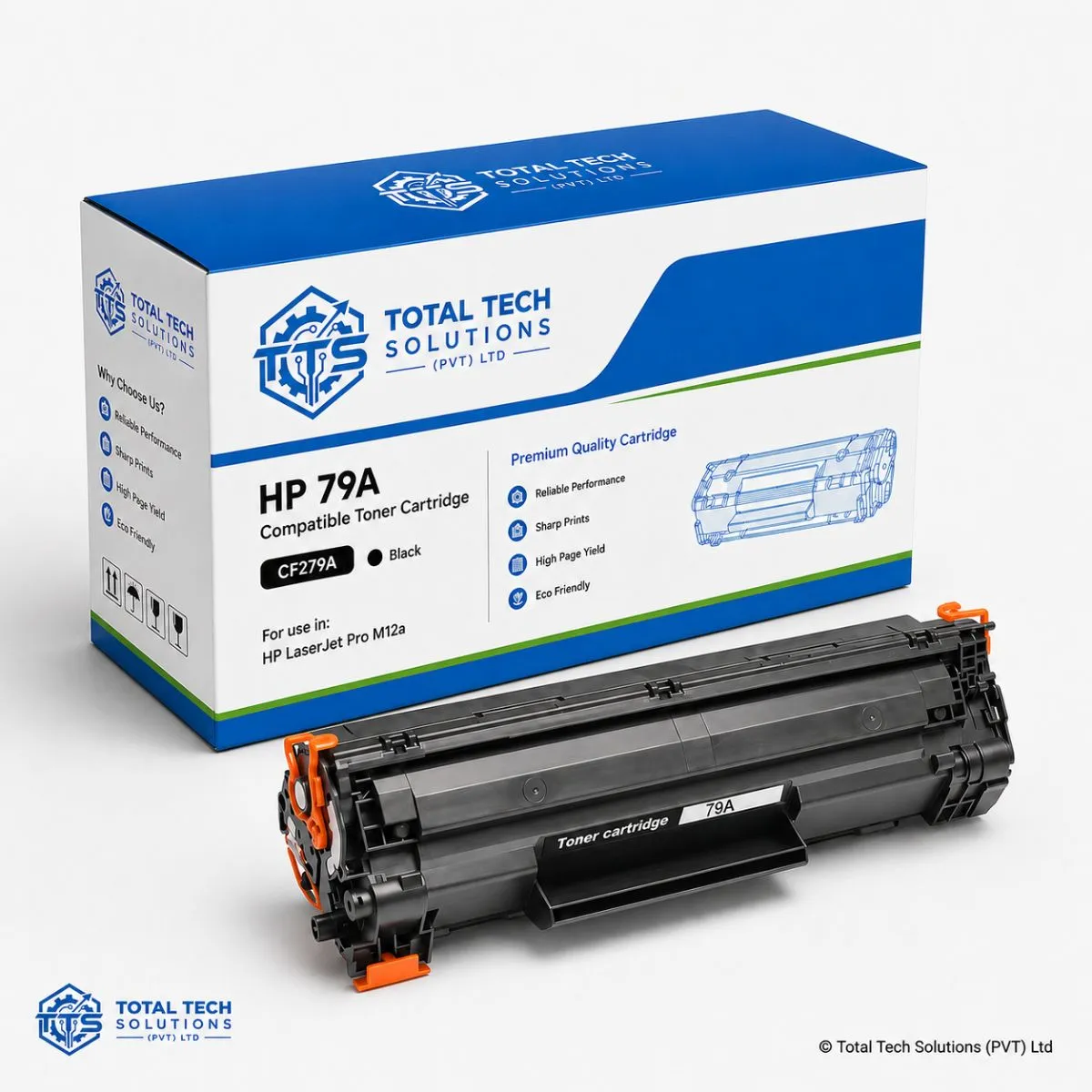 Total Tech Solutions HP 79A Compatible Black Toner Cartridge for LaserJet Pro M12a - CF279A, image 2