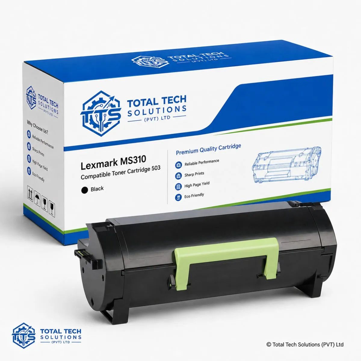 Total Tech Solutions Lexmark 503 Compatible Black Toner Cartridge for MS310d / MS310dn Printers