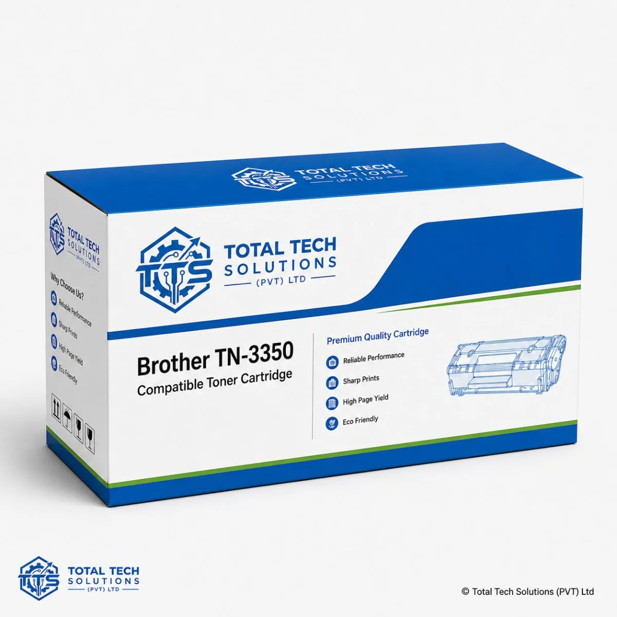 Total Tech Solutions Brother TN-3350 Black Compatible High Yield Toner Cartridge, image 3