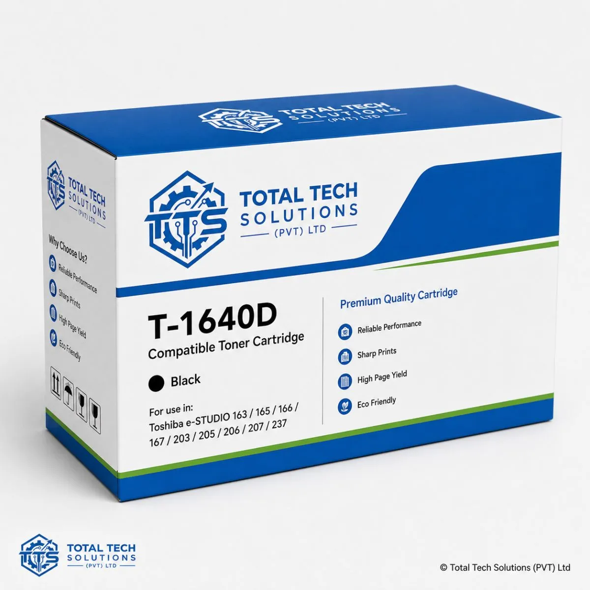 Toshiba T-1640D Compatible Black Toner Cartridge for e-Studio 167, image 2