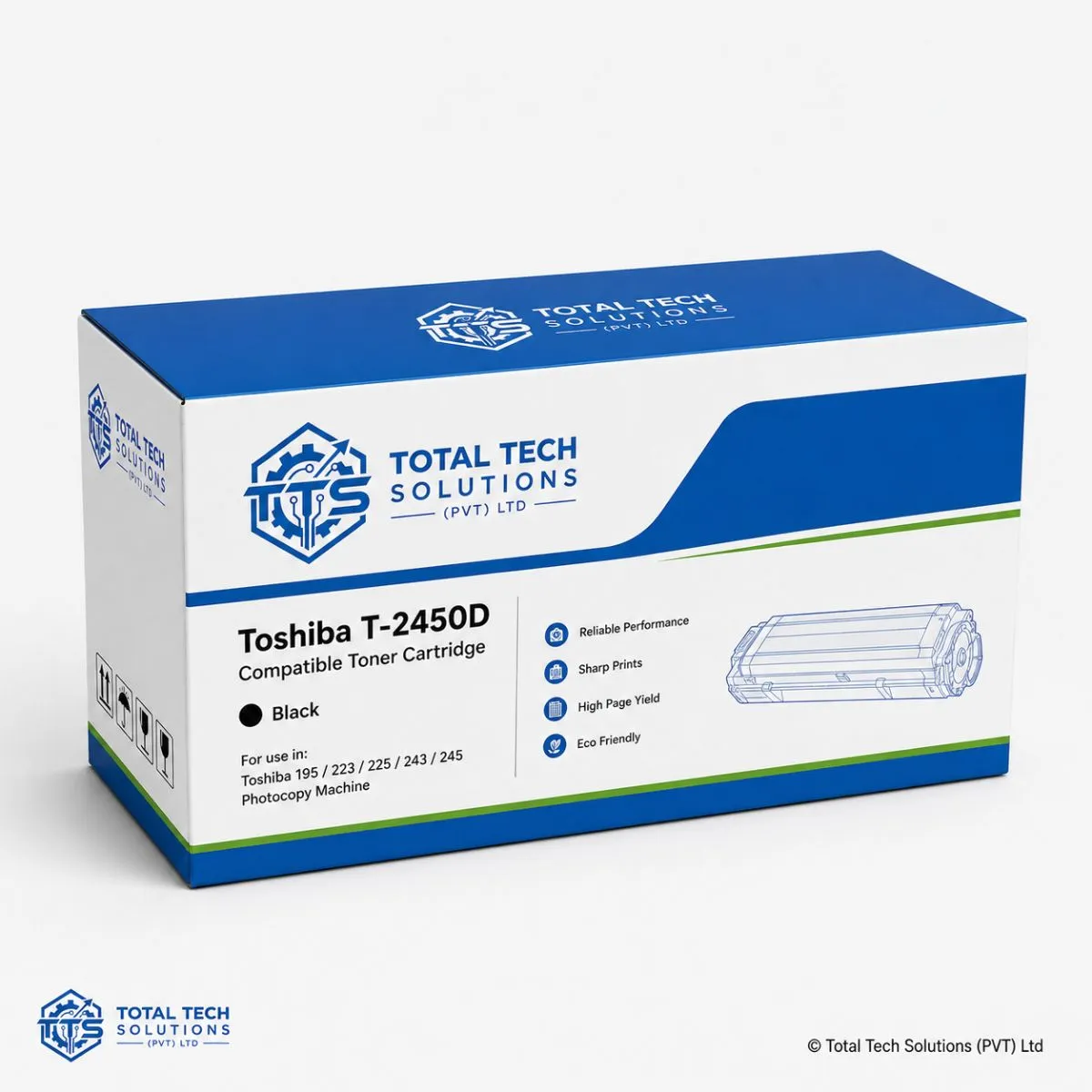 Total Tech Solutions Toshiba T-2450D Compatible Black Toner Cartridge for e-STUDIO 195 / 223 / 225 / 243 / 245, image 3