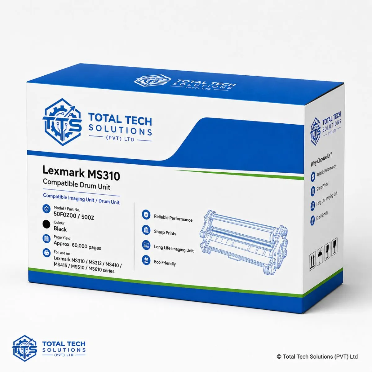 Lexmark Compatible Lexmark MS310 Compatible Drum Unit, image 3