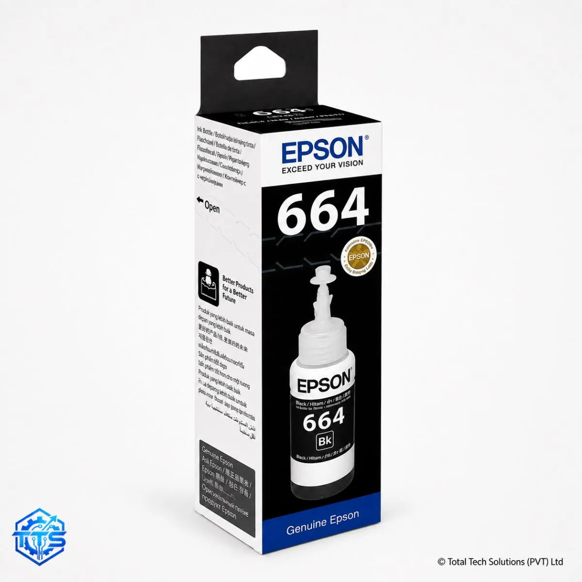 Epson T6641 Black Original Ink Bottle for Epson L100/110/130/200/300/310/365/550/565/1300, image 3