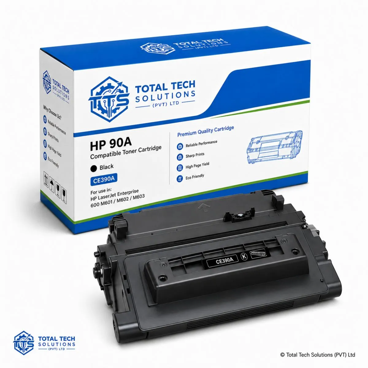 Total Tech Solutions HP 90A / CE390A Compatible Black Toner Cartridge, image 2