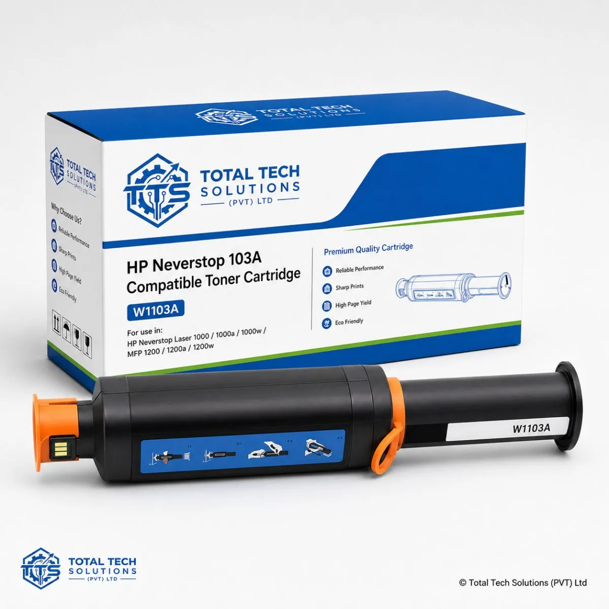Total Tech Solutions HP Neverstop 103A / W1103A Compatible Black Toner Reload Kit