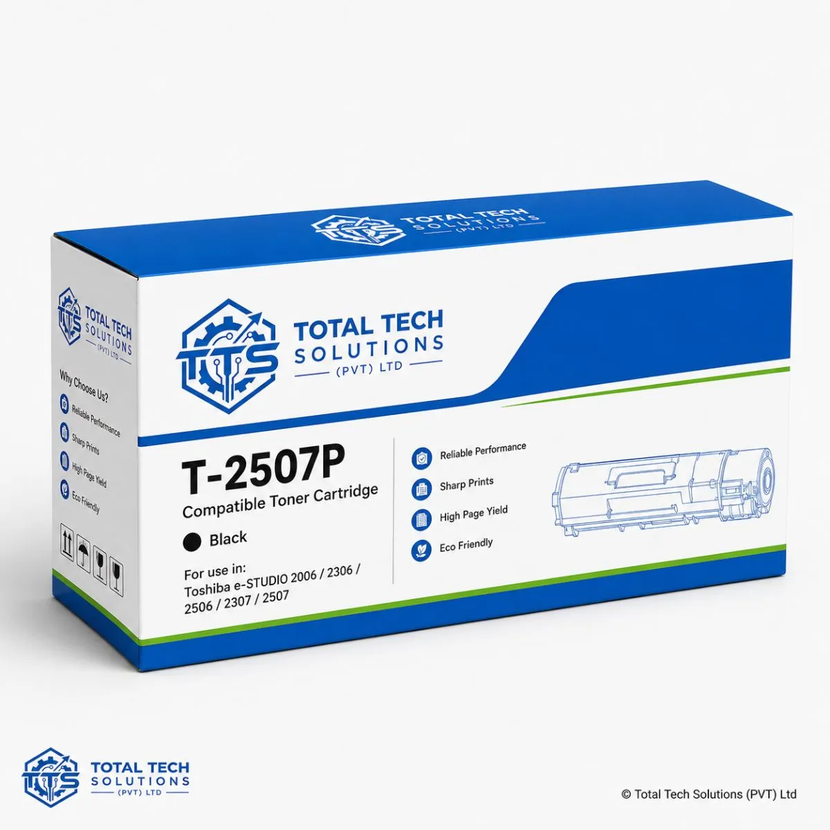 Total Tech Solutions Toshiba T-2507P Compatible Black Toner Cartridge