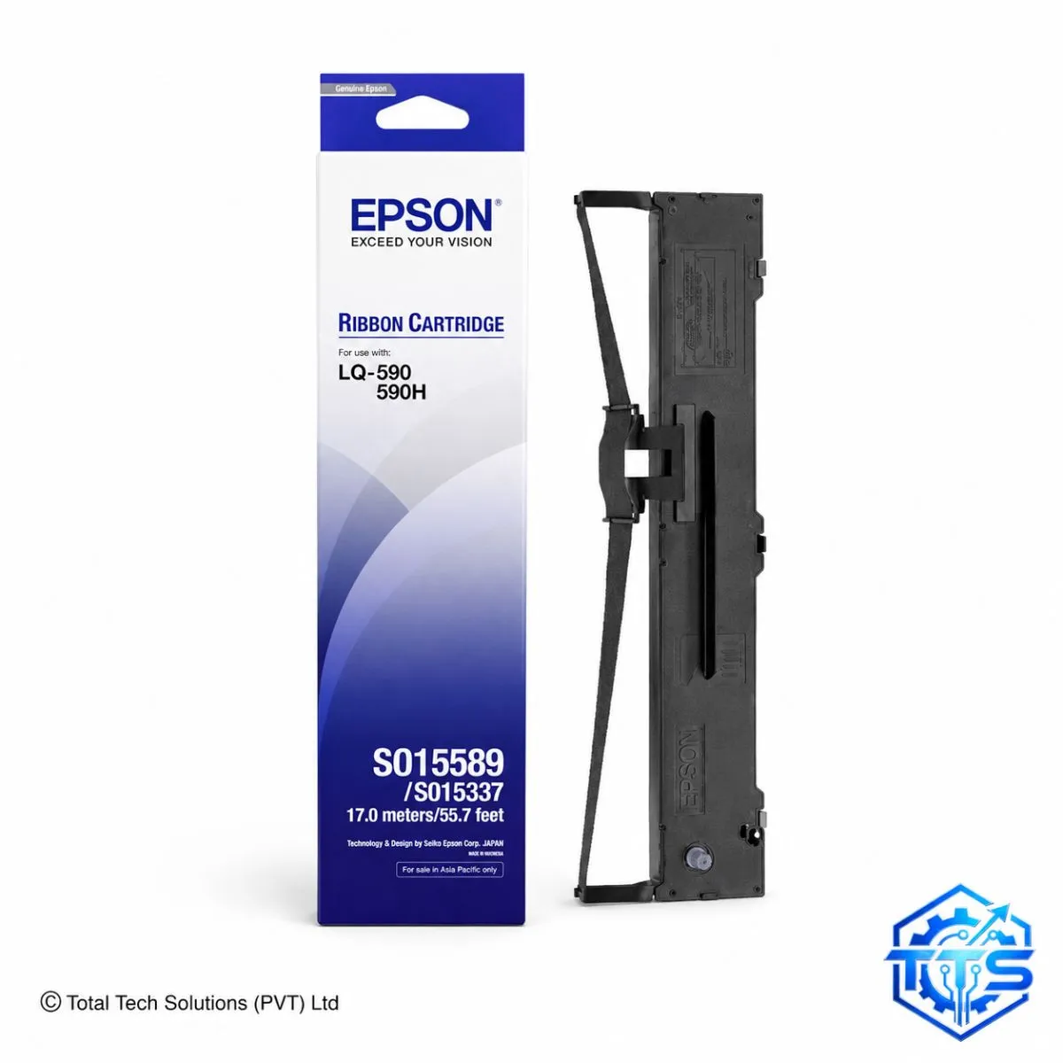 Epson LQ-590 Black Original Printer Ribbon Cartridge - S015589
