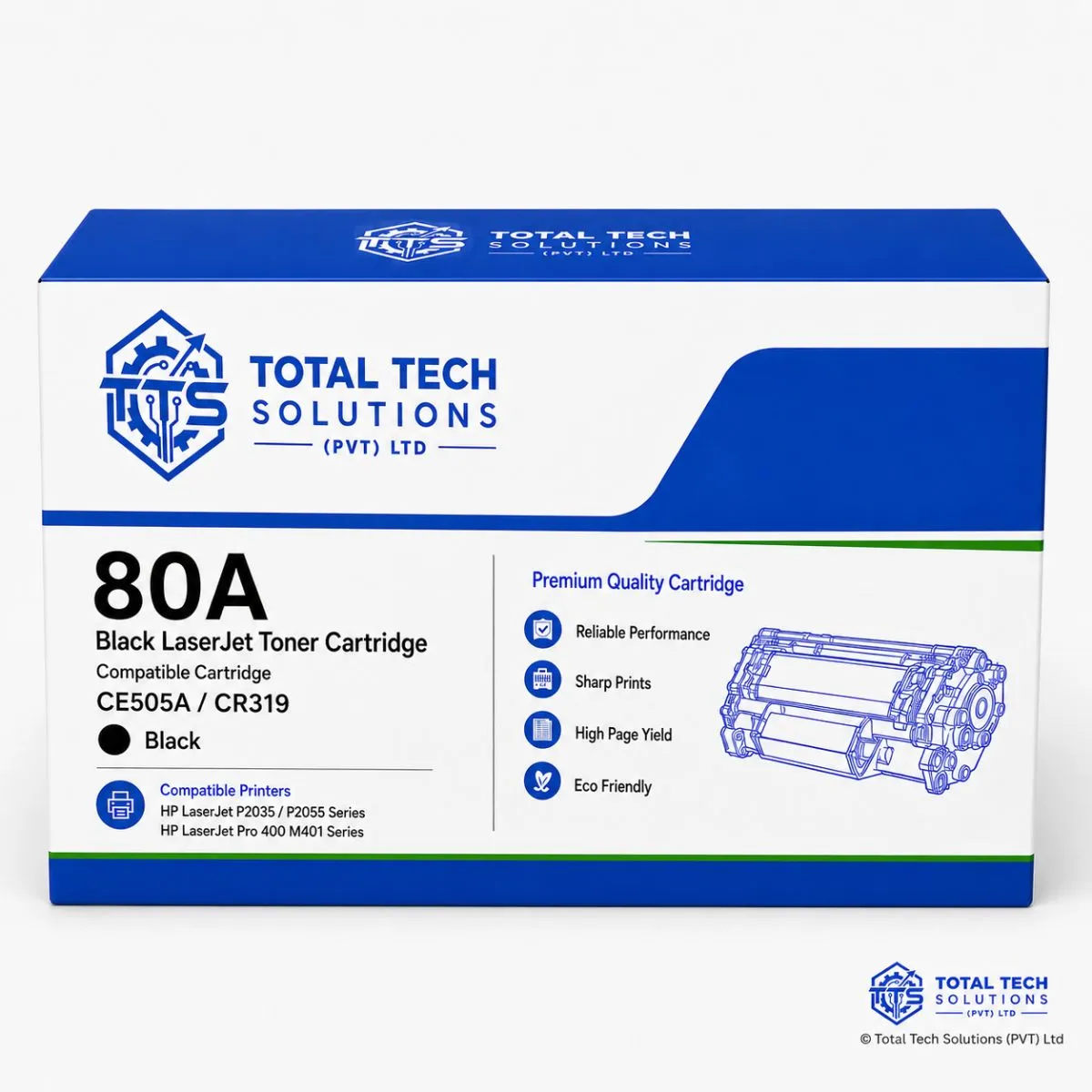 Compatible HP 80A ,CE505A,CR319 Black Laser Toner, image 2