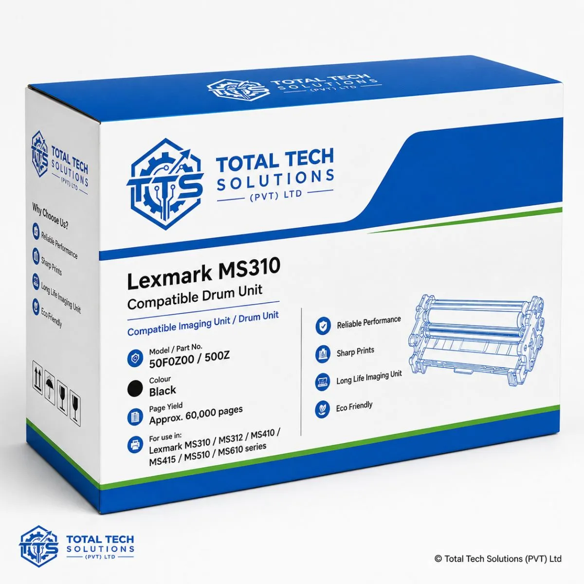 Lexmark Compatible Lexmark MS310 Compatible Drum Unit, image 4